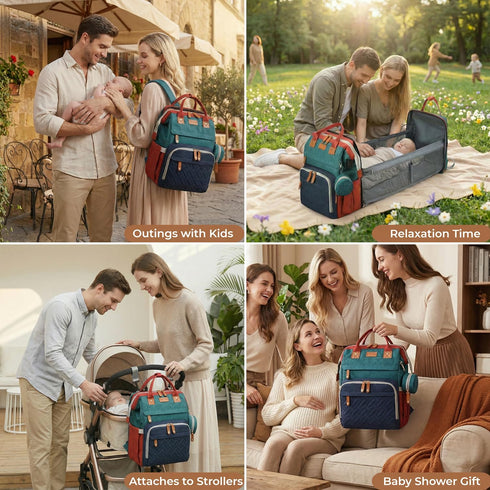 CESAILT Backpack, Diaper Bag Multifunction Waterproof Diaper Bag for Baby, with Diaper Changing Station, Newborn
