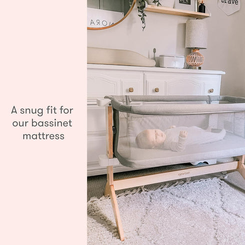 (2-Pack) 100% 19" 35" Newton Baby Fitted Sheets for Bassinet & Bedside Sleeper, Essential Bassinet - Ultra-Breathable