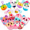 JOYIN 28 Packs Valentine Dessert squishy toys Stress Relief Keychains with Cards
