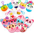 JOYIN 28 Packs Valentine Dessert squishy toys Stress Relief Keychains with Cards