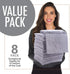 8 Pack Burp Cloths for Baby - Ultra Absorbent 20" x 10" Hand Washcloths, Newborn Towel Set (Grey)