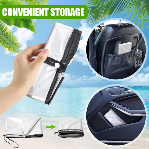 2 BBTO Pcs Car Seat Sun Shade Cover Car Seat Cooler Toddler Cover Heat Protector Reflective Baby Keep Baby Cool
