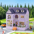 (D032) CUTEROOM Dollhouse Miniature with Furniture, DIY Wooden Dollhouse Kit Plus LED Lights, Creative Room