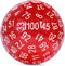 Glitter Red D100 Single 100 Sided Dice with Velvet Pouch (Glitter Red with White Number) by DNDND
