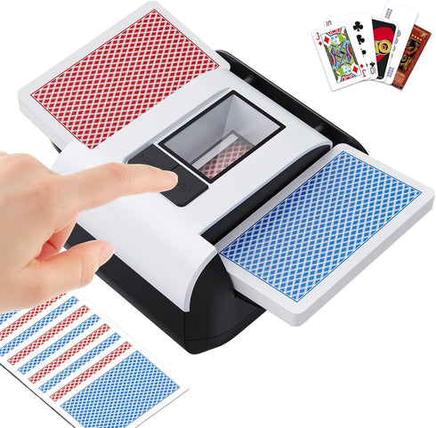 KPAW Automatic Card Shuffler - One-Press AUTO & Manual Mode, Electric Shuffling