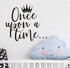 Once Upon a Time Wall Sticker Art, Crown Vinyl Decals for Kids Princess Room, Nursery Decoration, 42X38CM (Black)