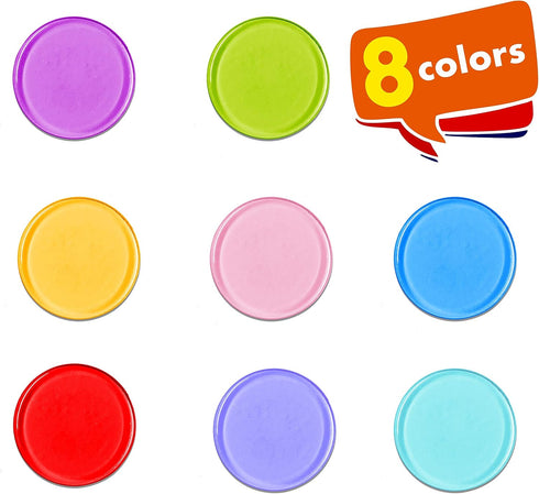 Hebayy 500 Transparent Bingo Counting Chip Plastic Markers, 3/4 Inch Diameter in 8 Colors