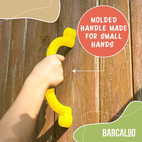 Playground Safety Handles - Yellow Grab Handle Bars for Outdoor Playset, Tree House, Jungle Gym Accessories