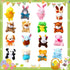 ThinkMax 16 pcs Easter Eggs Filled with Mini Plush Animals Toy for Easter Basket Stuffers/Fillers, Easter Eggs Hunt