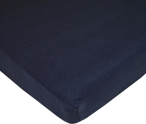 TL Care Supreme 100% Natural Cotton Fitted Crib Sheet, 52" x 28", Navy, Hypoallergenic Comfort