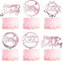 6-Pack Rose Gold Birthday Cake Topper Set, Double-Sided Glitter Acrylic Happy Birthday Sign for Party Decorations