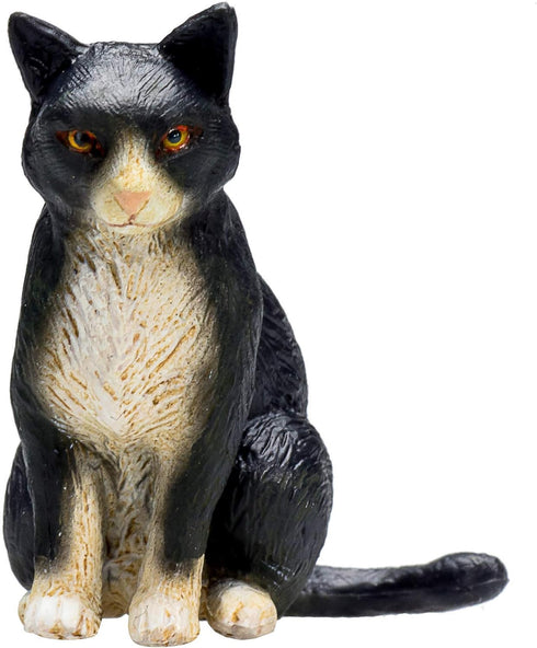 MOJO Cat Sitting Black and White Toy Figure