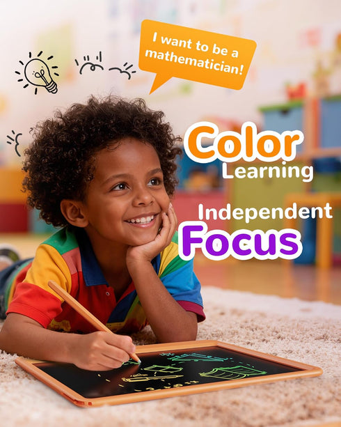 12 Inch 3-6 KOKODI LCD Writing Tablet, Colorful Toddler Doodle Board Drawing Tablet, Erasable Reusable Electronic