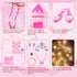 WTOR Princess Castle Play Tent Dress Up with LED Glow Stars, 15Pcs Cape & Crown for Girls, Indoor & Outdoor Use (Pink)