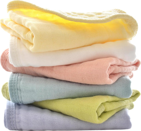 Skin,12x12 inches, 6 Pack MUKIN Baby Washcloths, Soft Absorbent Cotton Burp Cloths, Burping Cloth for Newborn Sensitive