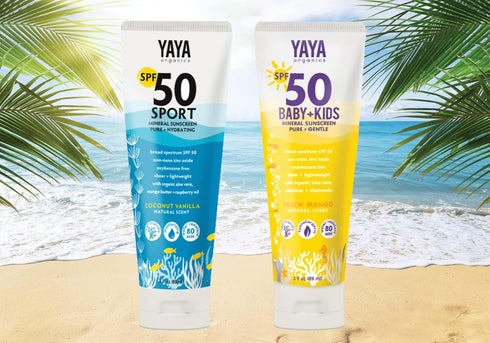 YAYA ORGANICS Baby + Kids Mineral Sunscreen Lotion, SPF 50, Reef-Friendly, Non-Nano Zinc Oxide, Water-Resistant, Hypoallergenic, Pure + Gentle for delicate skin, 3 oz