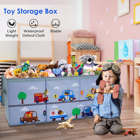 37.712.515.7 Inch decalsweet Toy Box Chest for Kids, Collapsible Oxford Toy Storage Box with Handles for Boys, Extra