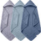 Ease Cubs 3-Pack Muslin Hooded Baby Towels, 100% Cotton, Ultra-Soft & Absorbent Baby Bath