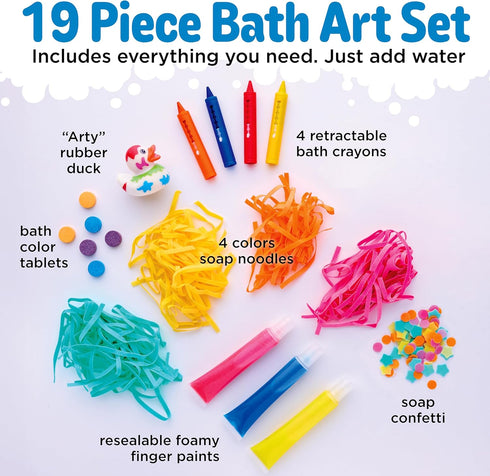Set 3+) Creativity for Kids Soap Noodles Bath Art Studio Bath Crayons, Soap Paint, Color Fizz & Confetti with Mold-Free