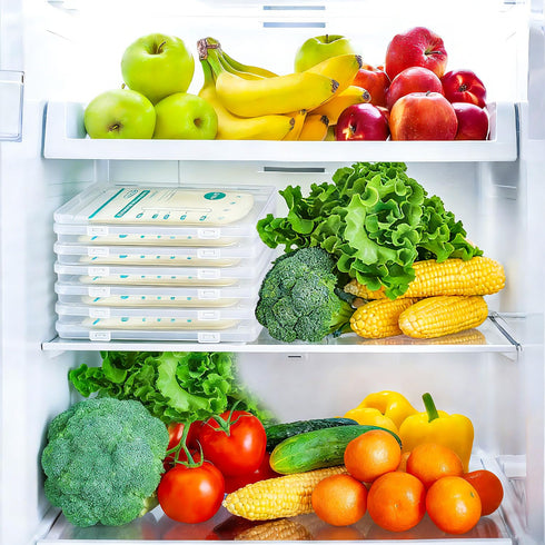 Pinsit 20PCS 7.48 5.11 0.67 Clear Flat Breast Milk Freezer Storage Organizer, Breast Milk Storage Bags Freezer
