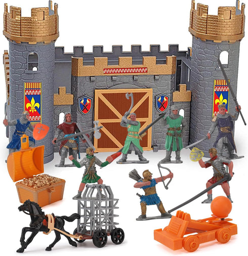 Liberty Imports Medieval Castle Kingdom Knights Action Figure Toy Army Playset with Castle and Accessories