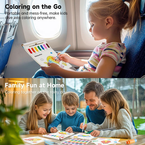 Pack 4, 100 Set 3-5, 4-8, Shuttle Art Paint with Water Coloring Book for Kids, of Sheets Watercolor Paint for Kids Ages