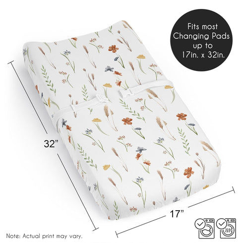 Sweet Jojo Designs Boho Floral Garden Flower Girl Baby Changing Pad Cover Sheet Infant Newborn Diaper Table Change Mat
