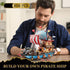 Sets 916 14+ Vziimo Pirate Ship Building with Lights, Creative Model Ship Boat Pirate Themed Toys Building Kits