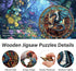 (300 13.4"x13.4") WOODBESTS Wooden Puzzles for Adults Piece, L, Dragon's Library Wood Puzzle Adult, Unique Wooden