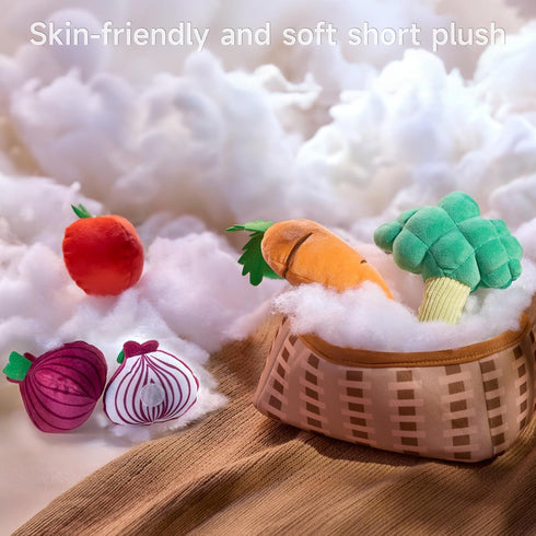 Set 3 6 9 12 TUMAMA Plush Veggie Basket Play Stuffed Vegetable Toys, Baby Toys for Months, Pretend Play Food Sensory