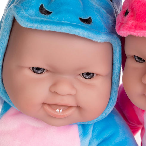 12-inch 12 JC Toys Lots to Cuddle Babies Small Soft Twin Baby Dolls Unicorn Theme| Washable | Pink and Blue | Includes