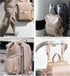 HolaJia Backpack 35L Mommy Faux Leather Diaper Bag with Waterproof Pockets,Stroller Buckle and Changing Pad - Large