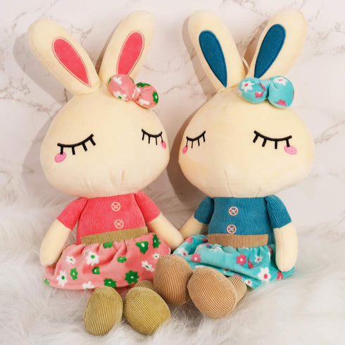 Set of 2 Easter Plush Bunny Rabbit - 18.3 in Doll Rabbit Stuffed Animal - Huggable Rabbit for Christmas and Easter