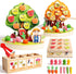 INIFEIDALA Montessori Wooden Preschool Educational Toy Ages 3-5 - Apple Picking Magnetic