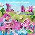 100PCS 3+, Playsets GobiDex Magnetic Blocks Princess Building Toys for Girls Magnet Pink Castle STEM Sensory