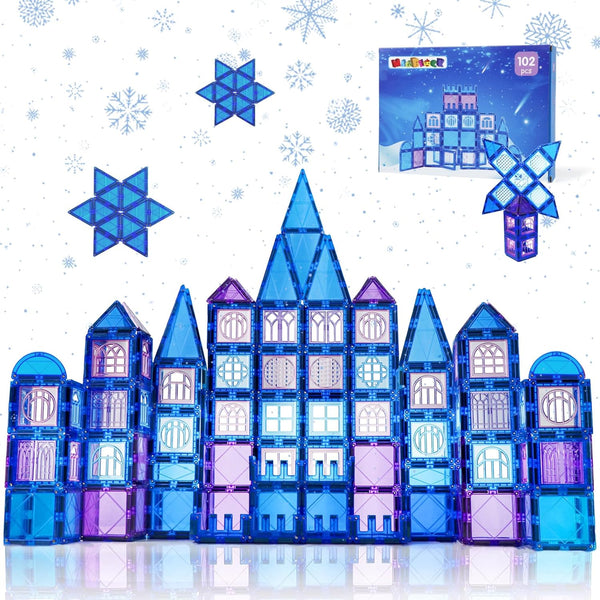 MAGBLOCK 102pcs Magnetic Tiles Frozen Magnet Building for 3-8 Years Old Girls Birthday Gifts