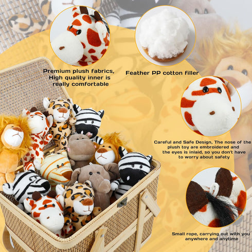 12 6 Inch Small Stuffed Animals Bulk, Pieces Cute Plushies, Mini Forest Animal Plush Toys, Treasure Box Toys