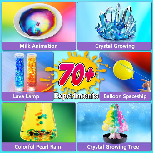 70+ Set, UNGLINGA Experiments Science Kit for Kids, Chemistry Educational Toys Gifts Idea for Boys and Girls Birthday