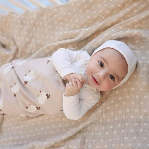 100% Cozy Baby Swaddle Blanket - Luxury Cotton Knit Soft Lightweight Unisex Receiving Stroller Quilt Blanket for Shower