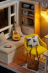 CUTEROOM DIY Doll Room Miniature Furniture Wooden House Kit - Wooden Dolls House Kit with Dust Cover & LED Light and Accessories - QT Series Dollhouse