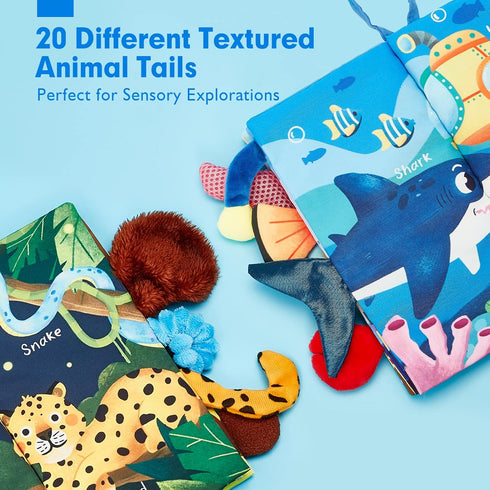 hahaland 2PCS 0-6 Tummy 0-12 Baby Books for Baby Shower Gifts - - Baby Toys Months - Touch & Feel Time Sensory Soft