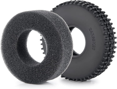 Pack of 4 Rubber Tires Set RC Crawler 65mm Tires Tyres Set with Foam for 1/18th TRX4-M TRX4M Upgrade Parts
