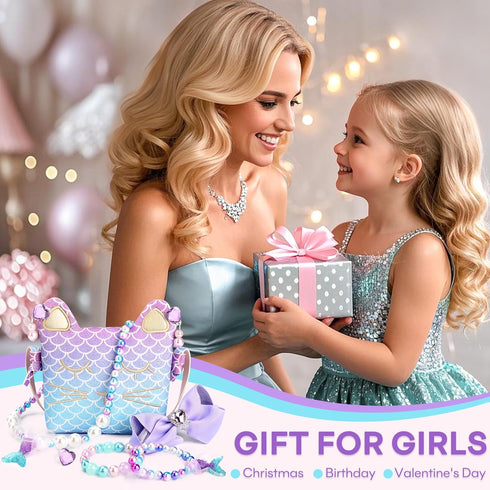 Mermaid-Themed Dress Up Purse for Girls - Perfect Pretend Play Accessory