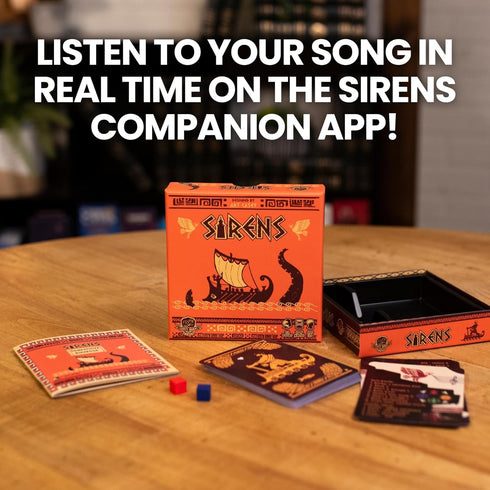 Sirens | Greek Mythology Themed Travel Size Board Game, Strategic Musical Card Drafting Game for 1-2 Players