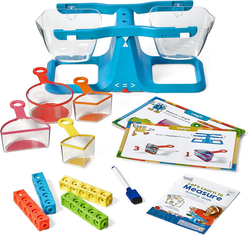 hand2mind Set, Set, Let's Learn to Measure Activity Kids Measuring Cups, Bucket Balance, MathLink Cubes and Activity