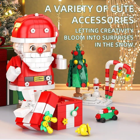 Set, 750 Set Sets 6-12, Christmas Building Blocks Piece Santa Claus Building Block with Christmas Tree and Gift Box