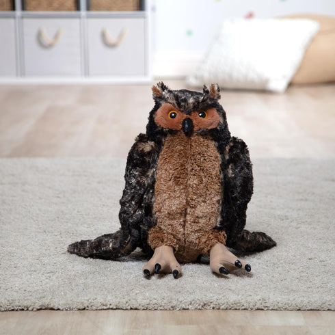 (17 inches Melissa & Doug Giant Owl - Lifelike Stuffed Animal Tall), Brown