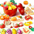 Sets Pretend Play Food for Kids Kitchen, Cutting Toy Food with Apple Basket, Play Kitchen Accessories for Toddlers