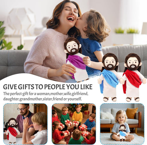 13" Yelakey Jesus Plush Jesus Stuffed Doll Religious Easter Gifts for Kids Party Favors (Blue)