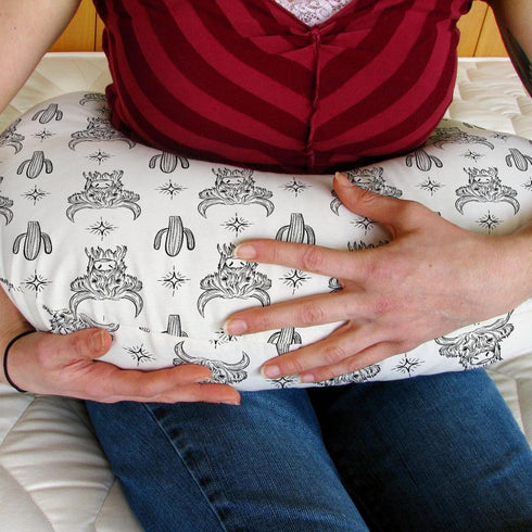Boho Western Cow Cactus Nursing Pillow Covers for Boy Girl Black and White Highland Yak Nursing Pillow Slipcovers